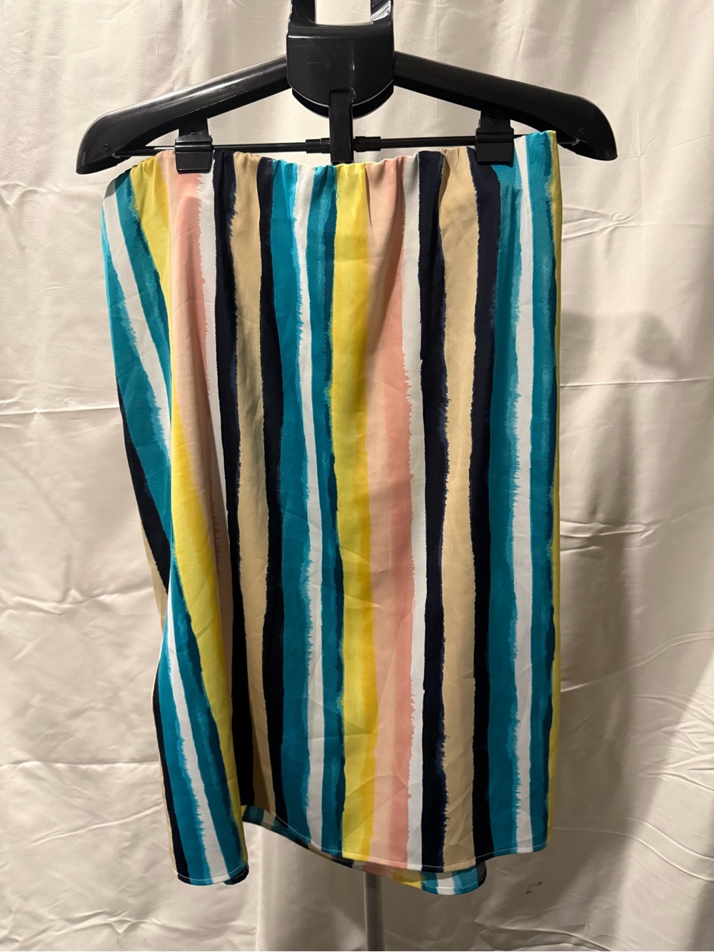 Lane Bryant Striped Midi Skirt in Teal, Yellow, Navy, Pink